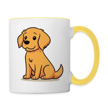 Conception de chien mignon pour les propriétaires de chiens - Mug contrasté - blanc/jaune - Droite