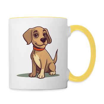 Conception de chien mignon pour les propriétaires de chiens - Mug contrasté - blanc/jaune - Droite