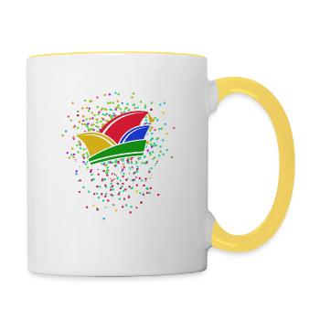 Ein Leben ohne Karneval ist möglich aber sinnlos - Tasse zweifarbig - Weiß/Gelb - Rechts