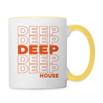 Deep House Music - Contrasting Mug - white/yellow - Right