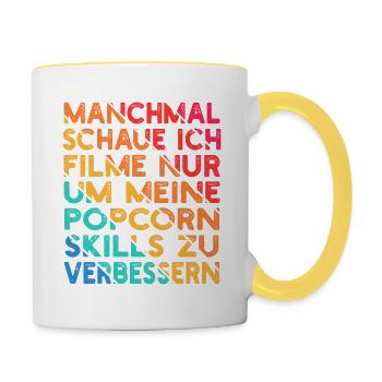 Filmspruch Filmfans Fun - Tasse zweifarbig - Weiß/Gelb - Rechts