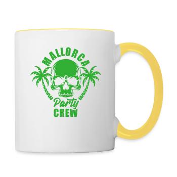 Mallorca Party Crew - ça s’intensifie de toute façon - Mug contrasté - blanc/jaune - Droite