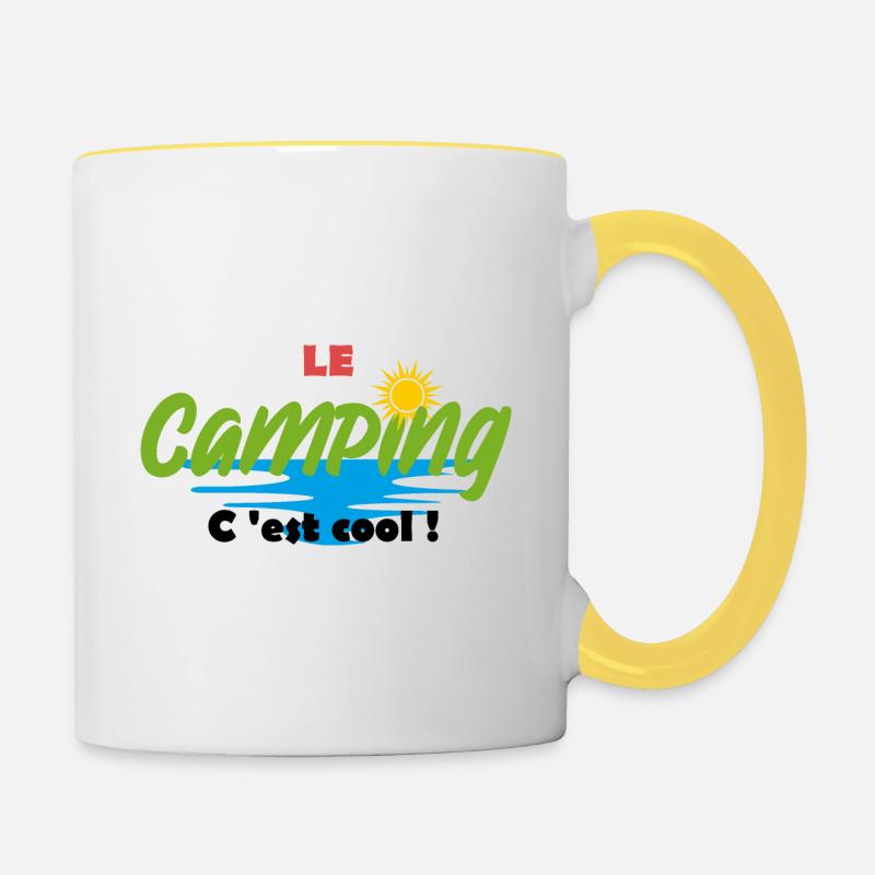 life Camping - Mug contrasté - blanc/jaune