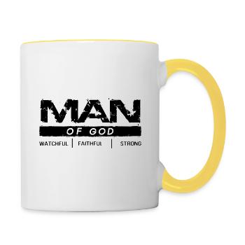 Jésus Christ christianisme cadeaux Jésus femmes - Mug contrasté - blanc/jaune - Droite