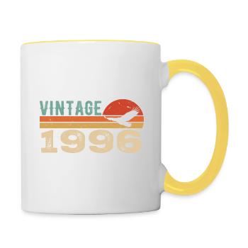 Vintage 1996 Retro 1996 Birthday Gift 1996 - Contrasting Mug - white/yellow - Right