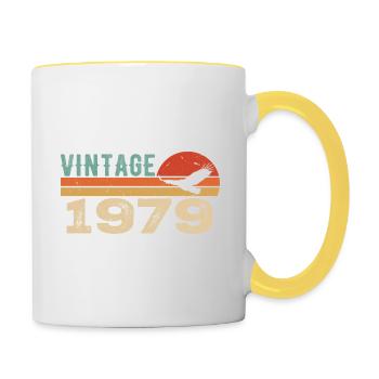 Vintage 1979 Cadeau D'anniversaire 1979 Retro 1979 - Mug contrasté - blanc/jaune - Droite