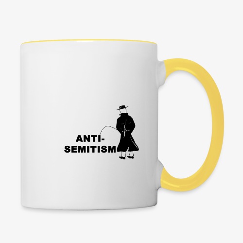 Pissing Man against anti-semitism - Tasse zweifarbig