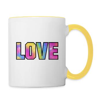 Tie Dye Love - Contrasting Mug - white/yellow - Right