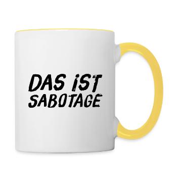 wir wurden sabotiert - Tasse zweifarbig - Weiß/Gelb - Rechts