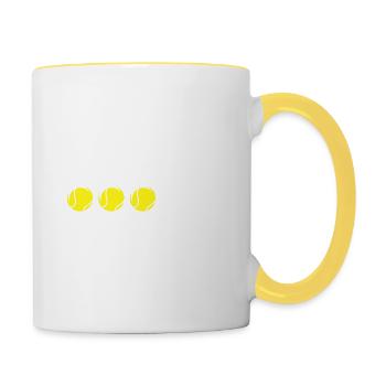 Tennis En Cours Partie - Mug contrasté - blanc/jaune - Droite