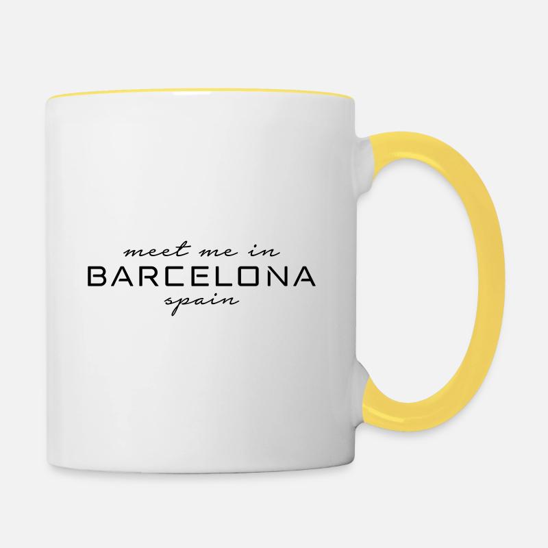 Spanien Barcelona - Tasse zweifarbig - Weiß/Gelb