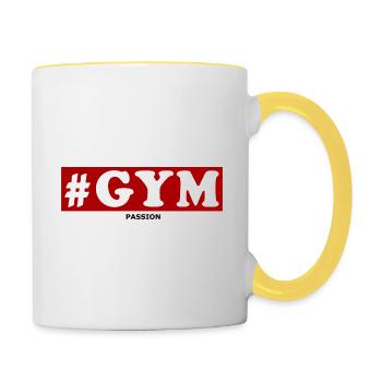 #Gym Fitness Passion Sport Gift Birthday - Contrasting Mug - white/yellow - Right