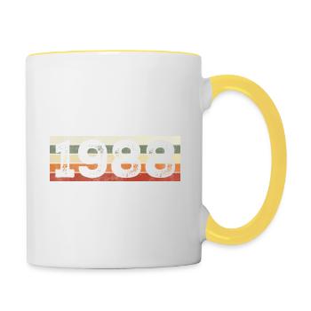 Millésime 1988 Cadeau D’anniversaire Rétro 1988 - Mug contrasté - blanc/jaune - Droite