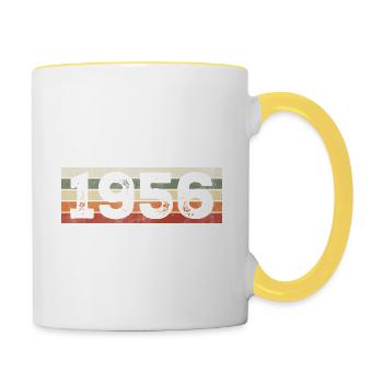 Vintage 1956 Retro 1956 Birthday Gift - Contrasting Mug - white/yellow - Right