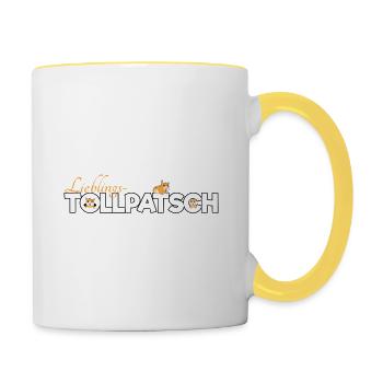 Lieblingstollpatsch - Meerschweinchen Tollpatsch - Tasse zweifarbig - Weiß/Gelb - Rechts