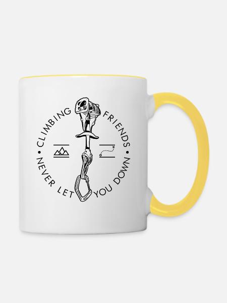 Kletterfreunde - Tasse zweifarbig - Weiß/Gelb