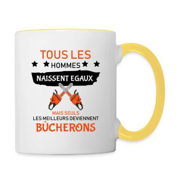 Bucheron Shirt • les meilleurs • Veste Bucheron - Mug contrasté - blanc/jaune - Droite