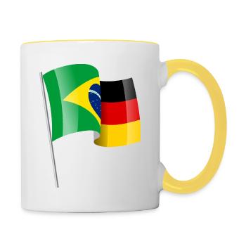 BRAZIL GERMANY FLAG FLAG - Contrasting Mug - white/yellow - Right
