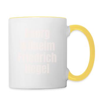 Georg Friedrich Wilhelm Hegel Schrift - Tasse zweifarbig - Weiß/Gelb - Rechts
