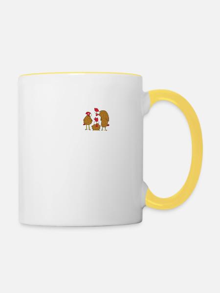 die klapse hat wandertag - Tasse zweifarbig - Weiß/Gelb