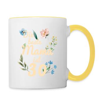 The best mom is 30 years old gift 1991 - Contrasting Mug - white/yellow - Right