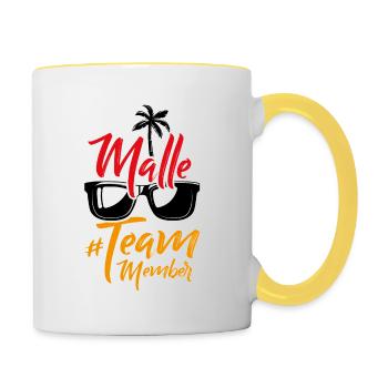 Malle Team - Mug contrasté - blanc/jaune - Droite