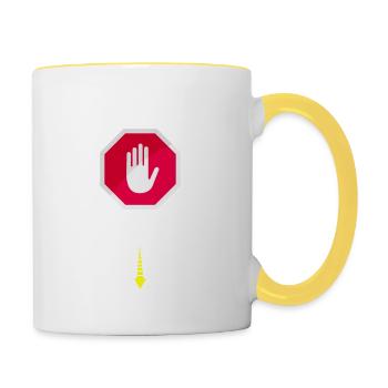 Alkoholkontrolle Witziger Alkohol Saufen Spruch - Tasse zweifarbig - Weiß/Gelb - Rechts