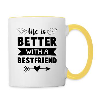 meilleur ami - Mug contrasté - blanc/jaune - Droite