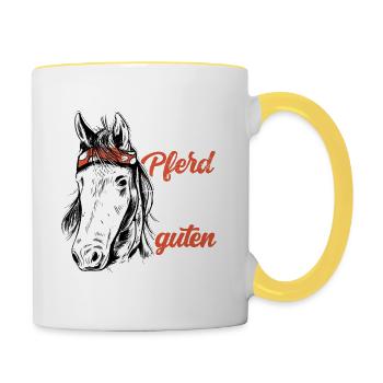 Wenn ich nach Pferd rieche, hatte ich guten Tag - Tasse zweifarbig - Weiß/Gelb - Rechts