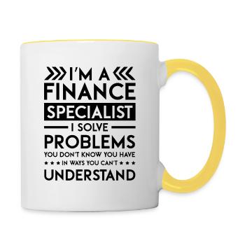 Financial advisor specialist - Contrasting Mug - white/yellow - Right