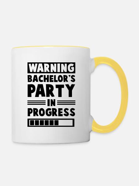 bachelor party bräutigam - Tasse zweifarbig - Weiß/Gelb