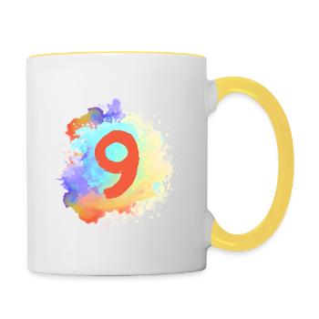 9 Number of blobs - Contrasting Mug - white/yellow - Right