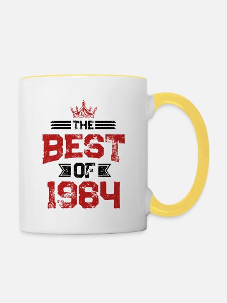 1984 best of - Tasse zweifarbig - Weiß/Gelb