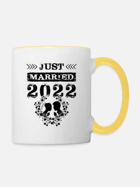 Just Married 2022 - Tasse zweifarbig - Weiß/Gelb