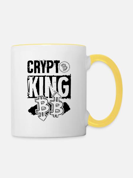 Crypto King - Tasse zweifarbig - Weiß/Gelb
