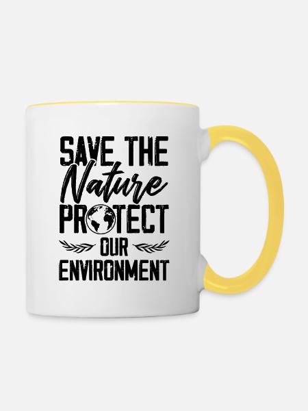 natutschutz recycle - Tasse zweifarbig - Weiß/Gelb