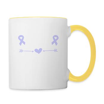 IBS-Bewusstsein, Reizdarmsyndrom, IBS - Tasse zweifarbig - Weiß/Gelb - Rechts