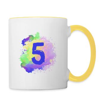 5 Number of blobs - Contrasting Mug - white/yellow - Right