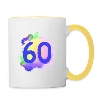 60 Nombre d’objets blob - Mug contrasté - blanc/jaune - Droite
