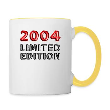 2004 Édition Limitée Anniversaire Cadeau Femme Mari - Mug contrasté - blanc/jaune - Droite