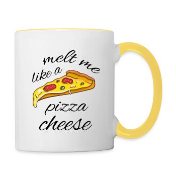Melt Me Like A Pizza Cheese - Tasse zweifarbig - Weiß/Gelb - Rechts