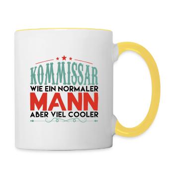 KOMMISSAR WIE EIN NORMALER MANN ABER VIEL COOLER - Tasse zweifarbig - Weiß/Gelb - Rechts