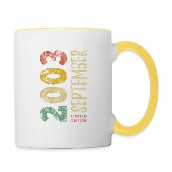 Limited Edition September 2003 Geburtstag Geschenk - Tasse zweifarbig - Weiß/Gelb - Rechts