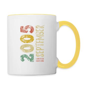 Limited Edition September 2005 Geburtstag Geschenk - Tasse zweifarbig - Weiß/Gelb - Rechts