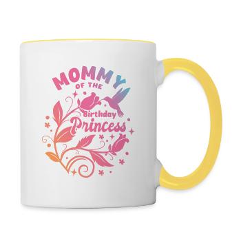 Maman de la princesse d’anniversaire - Geburtstag - Mug contrasté - blanc/jaune - Droite