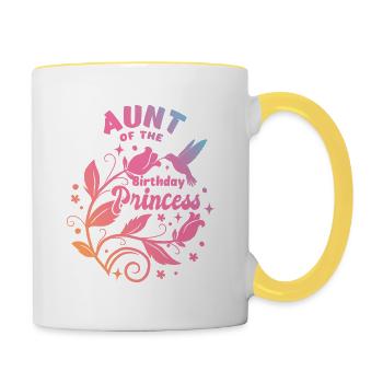 Tante de la princesse d’anniversaire - Geburtstag - Mug contrasté - blanc/jaune - Droite
