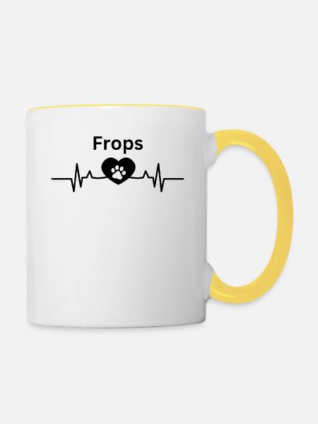 Battements de cœur de Frop - Mug contrasté - blanc/jaune