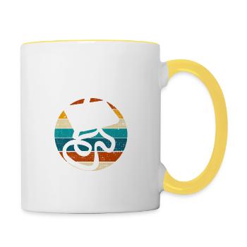 Kassette - Früher war alles besser - Retro - Tasse zweifarbig - Weiß/Gelb - Rechts