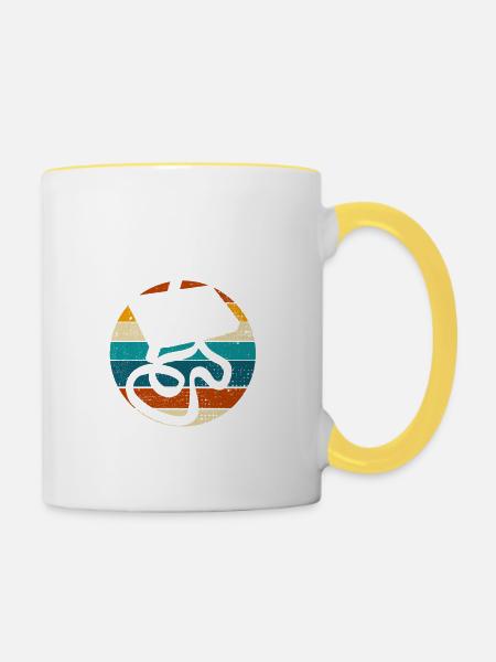 Kassette - Früher war alles besser - Retro - Tasse zweifarbig - Weiß/Gelb
