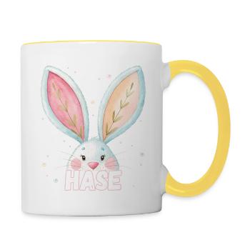 Bunny Pet Name Funny Easter Bunny - Contrasting Mug - white/yellow - Right